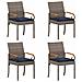 Sedie da giardino 4 pcs Grigio e Blu Navy Polyrattan e acacia - Foto miniatura 1