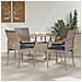 Sedie da giardino 4 pcs Grigio e Blu Navy Polyrattan e acacia - Foto miniatura 2