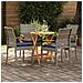 Sedie da giardino 4 pcs Grigio e Blu Navy Polyrattan e acacia - Foto miniatura 3