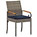 Sedie da giardino 4 pcs Grigio e Blu Navy Polyrattan e acacia - Foto miniatura 4