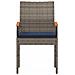 Sedie da giardino 4 pcs Grigio e Blu Navy Polyrattan e acacia - Foto miniatura 6