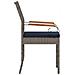 Sedie da giardino 4 pcs Grigio e Blu Navy Polyrattan e acacia - Foto miniatura 7