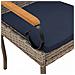 Sedie da giardino 4 pcs Grigio e Blu Navy Polyrattan e acacia - Foto miniatura 9