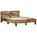 Struttura del letto con strisce LED Legno vecchio 160 x 200 cm - Foto miniatura 8