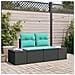 Divano da giardino con cuscino 184 x 62 x 69 cm polyrattan - Foto miniatura 2