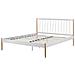 Letto Bianco Con Gambe Marrone Chiaro E Rete A Doghe 160 X 200 Cm Maurs - Foto miniatura 2