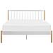 Letto Bianco Con Gambe Marrone Chiaro E Rete A Doghe 160 X 200 Cm Maurs - Foto miniatura 9