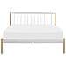 Letto Bianco Con Gambe Marrone Chiaro E Rete A Doghe 160 X 200 Cm Maurs - Foto miniatura 3
