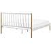 Letto Bianco Con Gambe Marrone Chiaro E Rete A Doghe 160 X 200 Cm Maurs - Foto miniatura 7