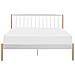 Letto Bianco Con Gambe Marrone Chiaro E Rete A Doghe 160 X 200 Cm Maurs - Foto miniatura 6