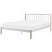 Letto Bianco Con Gambe Marrone Chiaro E Rete A Doghe 160 X 200 Cm Maurs - Foto miniatura 11