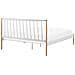 Letto Bianco Con Gambe Marrone Chiaro E Rete A Doghe 160 X 200 Cm Maurs - Foto miniatura 14
