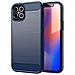 Custodia Compatibile Con Apple Iphone 12 / Iphone 12 Pro In Brushed Blu - Coperchio Protettivo In Silicone Tpu Flessibile In Look Acciaio Inossidabile-fibra Di Carbonio - Foto miniatura 1