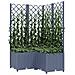 Fioriera Da Giardino Con Graticcio Grigio Scuro 80x80x136 Cm Pp - Foto miniatura 2