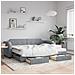 Divano Letto Estraibile Cassetti Grigio Chiaro 90x200cm Tessuto - Foto miniatura 1
