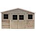Casa Da Giardino In Legno Naturale H246x418x220 Cm / 8 M²- Magazzino Esterno Con Finestre - Capanno Da Giardino - Timbela M332 - Foto miniatura 1