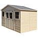 Casa Da Giardino In Legno Naturale H246x418x220 Cm / 8 M²- Magazzino Esterno Con Finestre - Capanno Da Giardino - Timbela M332 - Foto miniatura 2