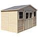 Casa Da Giardino In Legno Naturale H246x418x220 Cm / 8 M²- Magazzino Esterno Con Finestre - Capanno Da Giardino - Timbela M332 - Foto miniatura 3