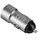 Caricabatterie Da Auto Con Due Usb Quick Charge 2,4a, Argento - Foto miniatura 2