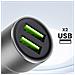 Caricabatterie Da Auto Con Due Usb Quick Charge 2,4a, Argento - Foto miniatura 4