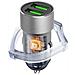 Caricabatterie Da Auto Con Due Usb Quick Charge 2,4a, Argento - Foto miniatura 5