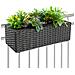 Fioriera Vaso Da Giardino Esterno Balcone In Rattan Marrone 54 X 22 X 17 Cm - Foto miniatura 1