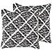 Set Di 2 Cuscini Hazro Cotone 45 X 45 Cm Nero Trama Geometrica - Foto miniatura 2