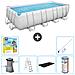 Piscina Fuori Terra - Rettangolo - 488x244x122 Cm - Grigio - Include Accessori Coordinati Cb36 - Foto miniatura 1