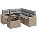 Set Divano da Giardino 6 pz con Cuscini Beige in Polyrattan - Foto miniatura 1