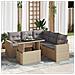 Set Divano da Giardino 6 pz con Cuscini Beige in Polyrattan - Foto miniatura 2