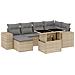 Set Divani da Giardino 7 pz con Cuscini Beige in Polyrattan - Foto miniatura 1