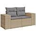 Set Divani da Giardino 7 pz con Cuscini Beige in Polyrattan - Foto miniatura 5