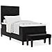 Letto a molle con materasso e panchina Nero 80x200 cm Velluto - Foto miniatura 4