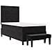 Letto a molle con materasso e panchina Nero 80x200 cm Velluto - Foto miniatura 8