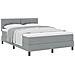 Letto con Box Spring e Materasso Grigio Chiaro 140x200 cm Tessuto - Foto miniatura 1