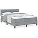 Letto con Box Spring e Materasso Grigio Chiaro 140x200 cm Tessuto - Foto miniatura 4