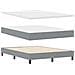 Letto con Box Spring e Materasso Grigio Chiaro 140x200 cm Tessuto - Foto miniatura 6