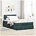 Pouf Letto con Materasso Verde Scuro 120x190 cm Velluto - Foto miniatura 3