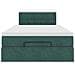 Pouf Letto con Materasso Verde Scuro 120x190 cm Velluto - Foto miniatura 7