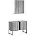 Set Mobili da Bagno 2 pz Grigio Sonoma in Legno Multistrato - Foto miniatura 8