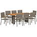 Set da Pranzo per Giardino 9 pcs Grigio 190 x 80 x 75 cm - Foto miniatura 1