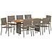 Set da Pranzo per Giardino 9 pcs Grigio 190 x 80 x 75 cm - Foto miniatura 3