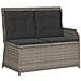 Panchina da giardino con cuscino Grigio Poly Rattan - Foto miniatura 1