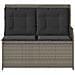 Panchina da giardino con cuscino Grigio Poly Rattan - Foto miniatura 3