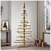 Albero di Natale in legno Marrone 210 cm Legno di pino massello - Foto miniatura 2