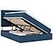 Letto con Contenitore Blu 140 x 190 cm Pelle Sintetica - Foto miniatura 1