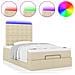 Struttura Letto Pouf con Materasso Crema 120x200 cm in Tessuto - Foto miniatura 5