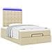 Struttura Letto Pouf con Materasso Crema 120x200 cm in Tessuto - Foto miniatura 6