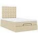 Struttura Letto Pouf con Materasso Crema 120x200 cm in Tessuto - Foto miniatura 7