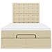 Struttura Letto Pouf con Materasso Crema 120x200 cm in Tessuto - Foto miniatura 8